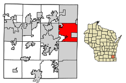 Waukesha County Wisconsin Incorporated and Unincorporated areas Brookfield Highlighted
